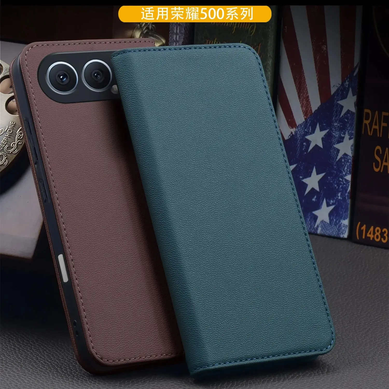 

Luxury Genuine Leather Flip Phone Cases For Honor 500 Honor500 Pro Leather Half Pack Phone Cover Case Shockproof