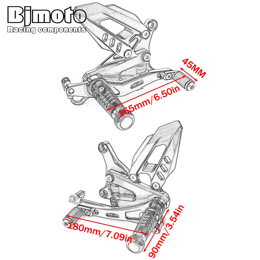 Motorcycle Footrest Kit Adjustable Rear Sets for KTM 1290 1390 super duke/R 2020-2024 Rearsets