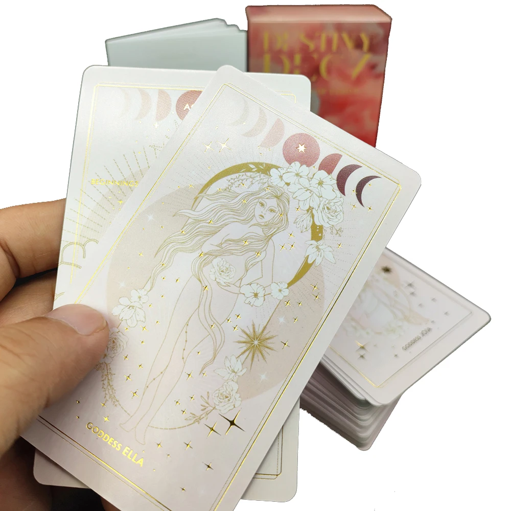 12X7CM Gilding Crafting Destiny Divination Tarot Cards Deck for Beginners with Gold Embossing for Women With Paper Guidebook