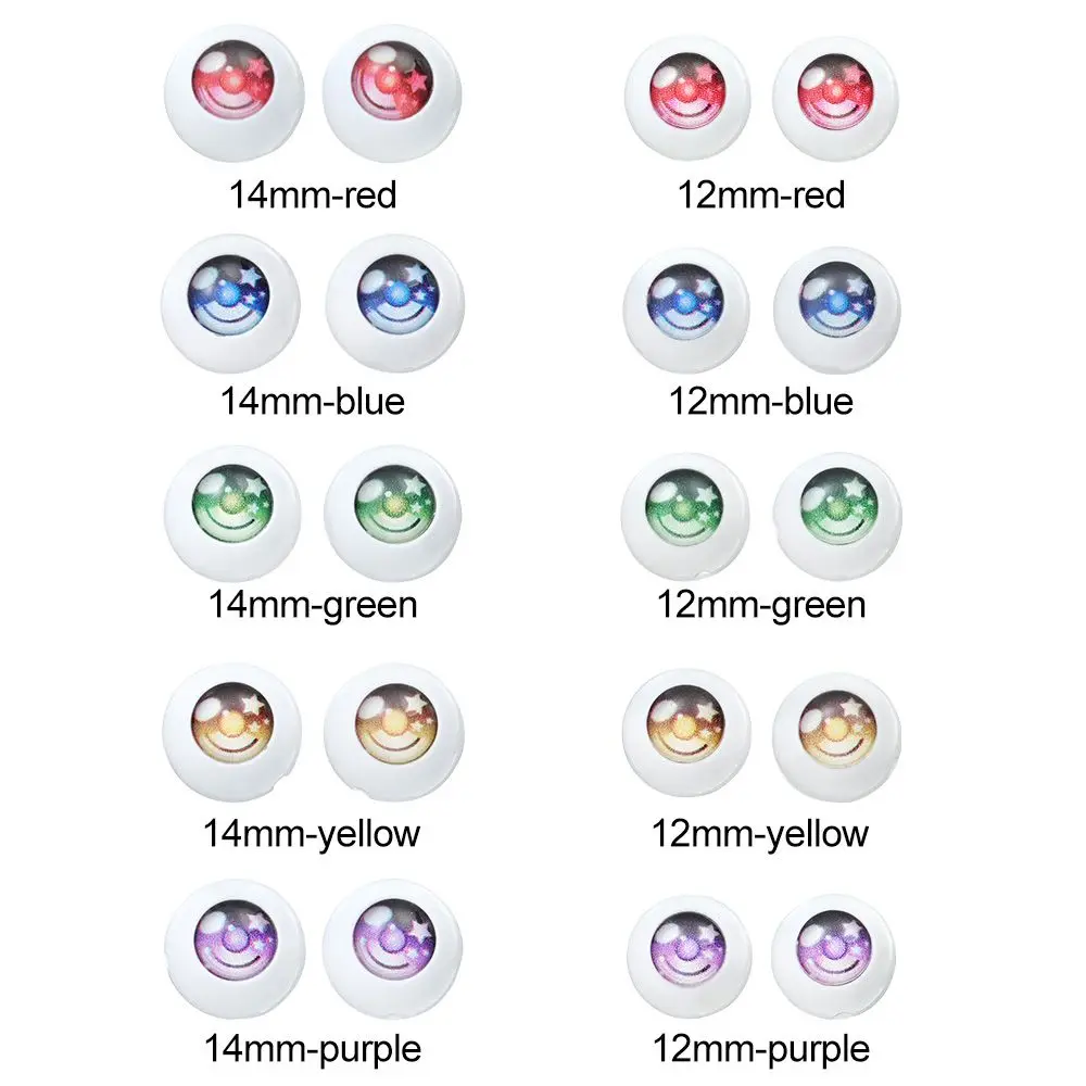 1Pair 12mm/14mm Eyes For BJD Doll General Purpose Doll Accessories Children‘s Toys Eyeball Hemispherical Eye DIY Doll Eyes