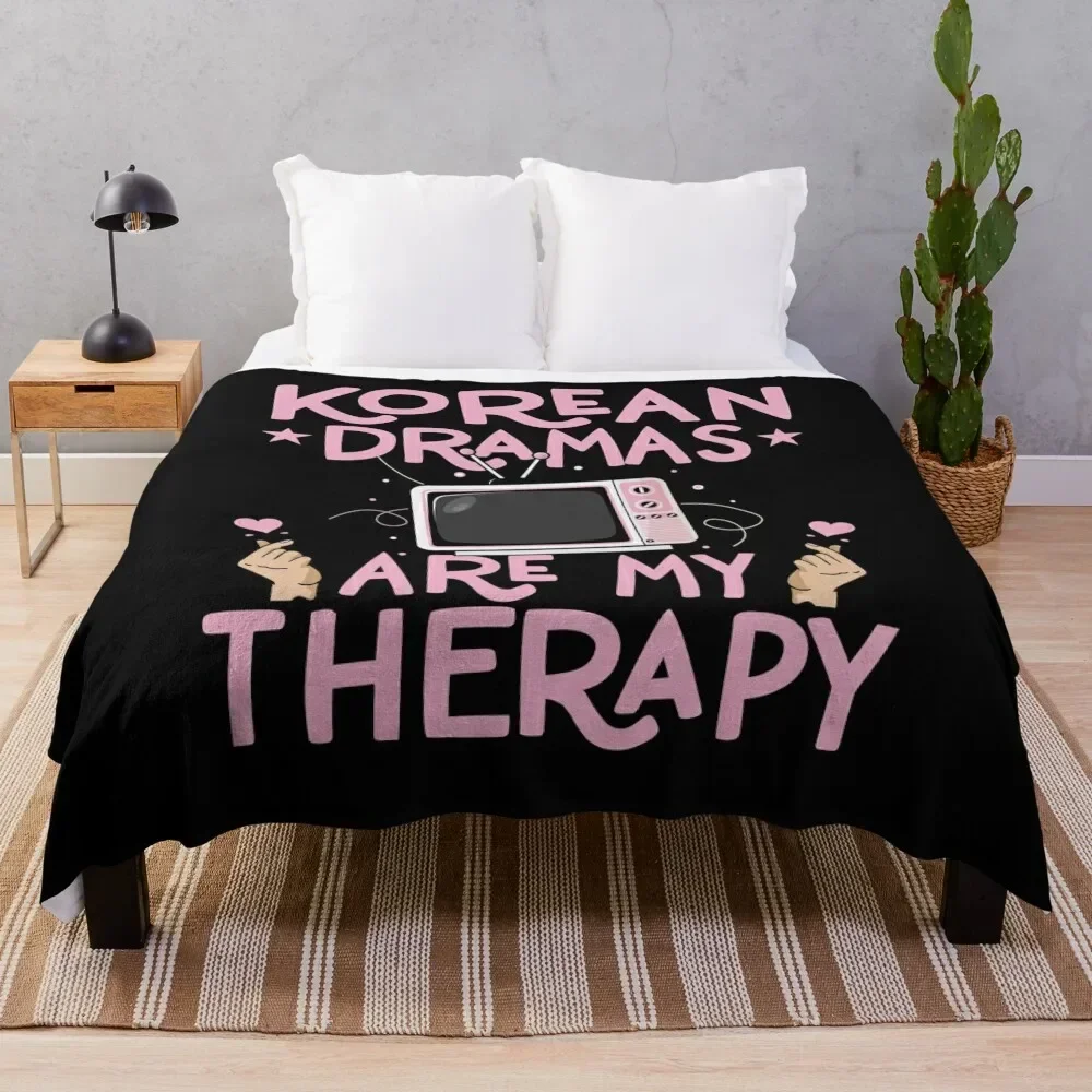 Korean Dramas Are My Therapy Shirt, K-Drama Fan Shirt, K-Drama Addict Shirt, Korean Drama Lover Korea Oppa K Drama Throw Blanket