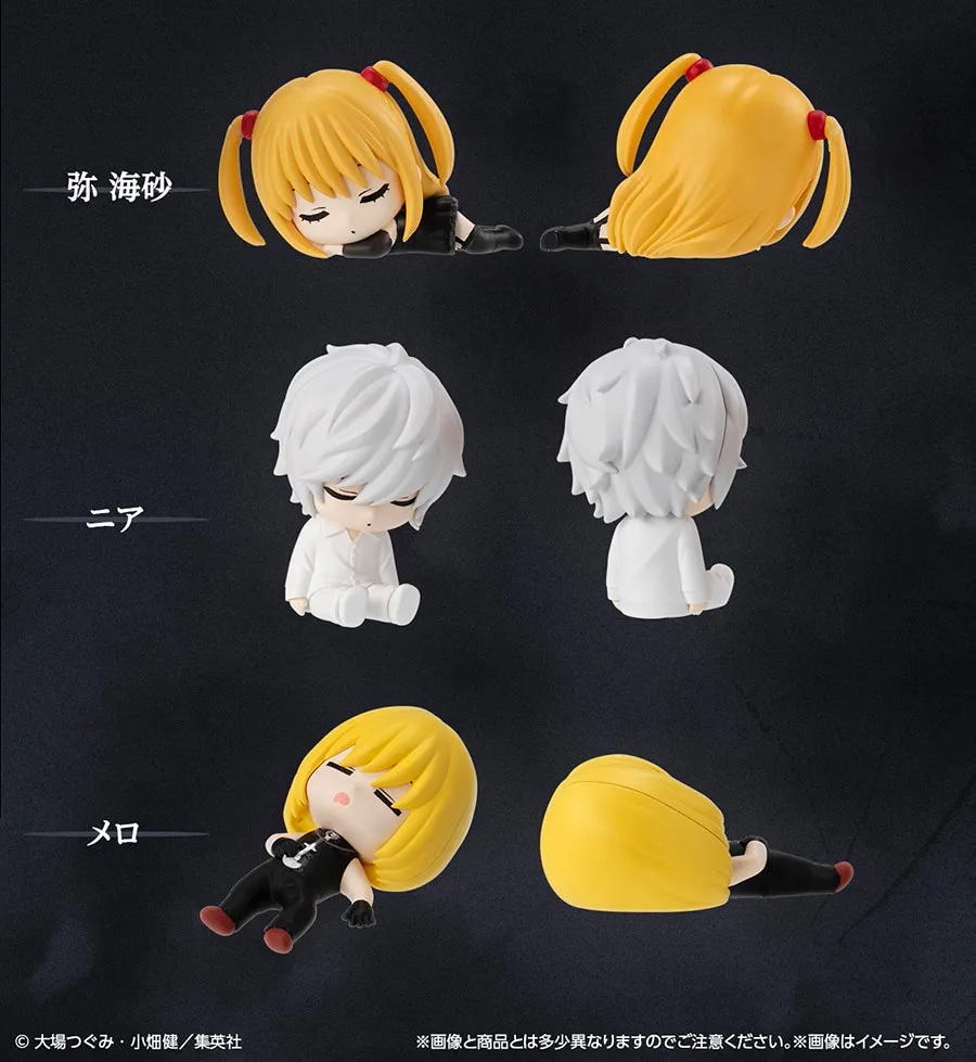 5-teiliges Set Death Note Nemurasetai Sleeping Team Mini-Chibi-Figuren Niedliche L Light Yagami Misa Mello Near Anime-Modell Ornament Geschenk – Detail 2