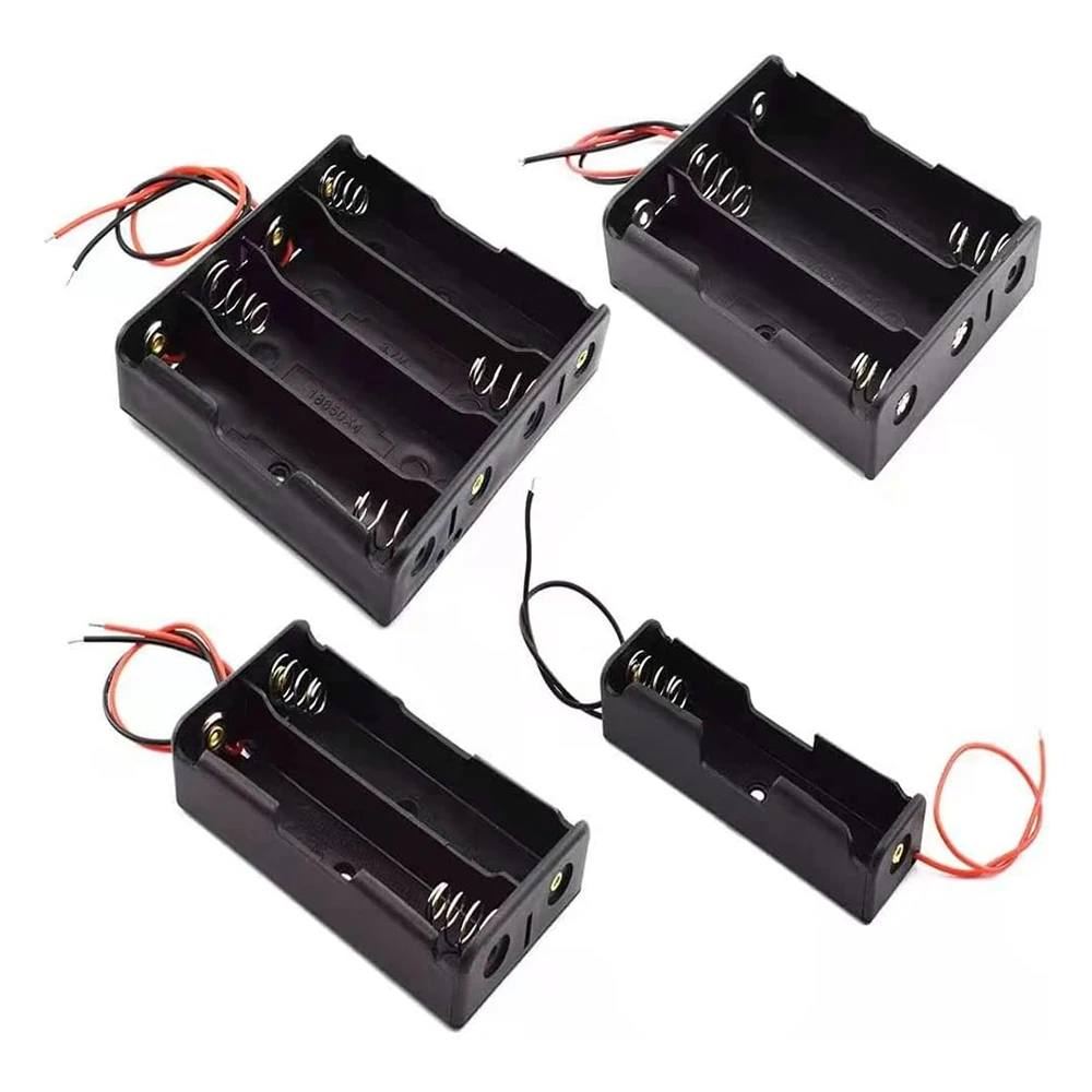 Battery Storage Case for 3.7V 18650 Battery Holder with Lead Wire for Wall Clocks Ham Radio Kids Toys