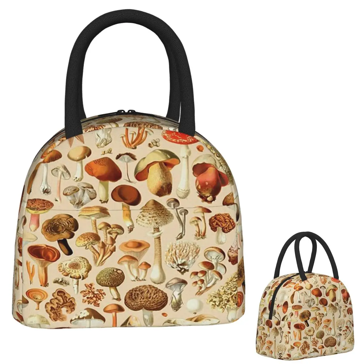 

Vintage Mushroom Designs Collection Insulated Lunch Bag for Women Children Portable Food Boxes Thermal Lunch Box Tote