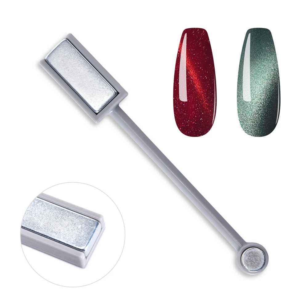 Bâton magnétique pour Nail Art, Double stylo de peinture magnétique pour bricolage, Gel œil de chat 3D, vernis à ongles, outil de manucure, têtes rectangulaires et rondes