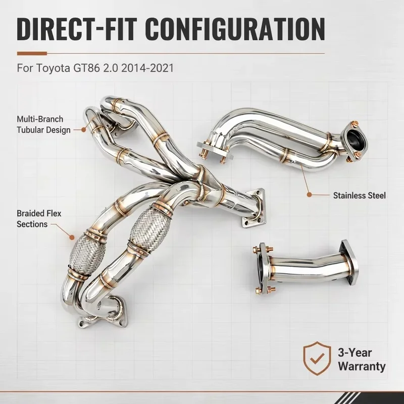 Perfectly Customized Performance Exhaust Manifold Header Specifically Designed for Toyota GT86 2.0 2014-2021