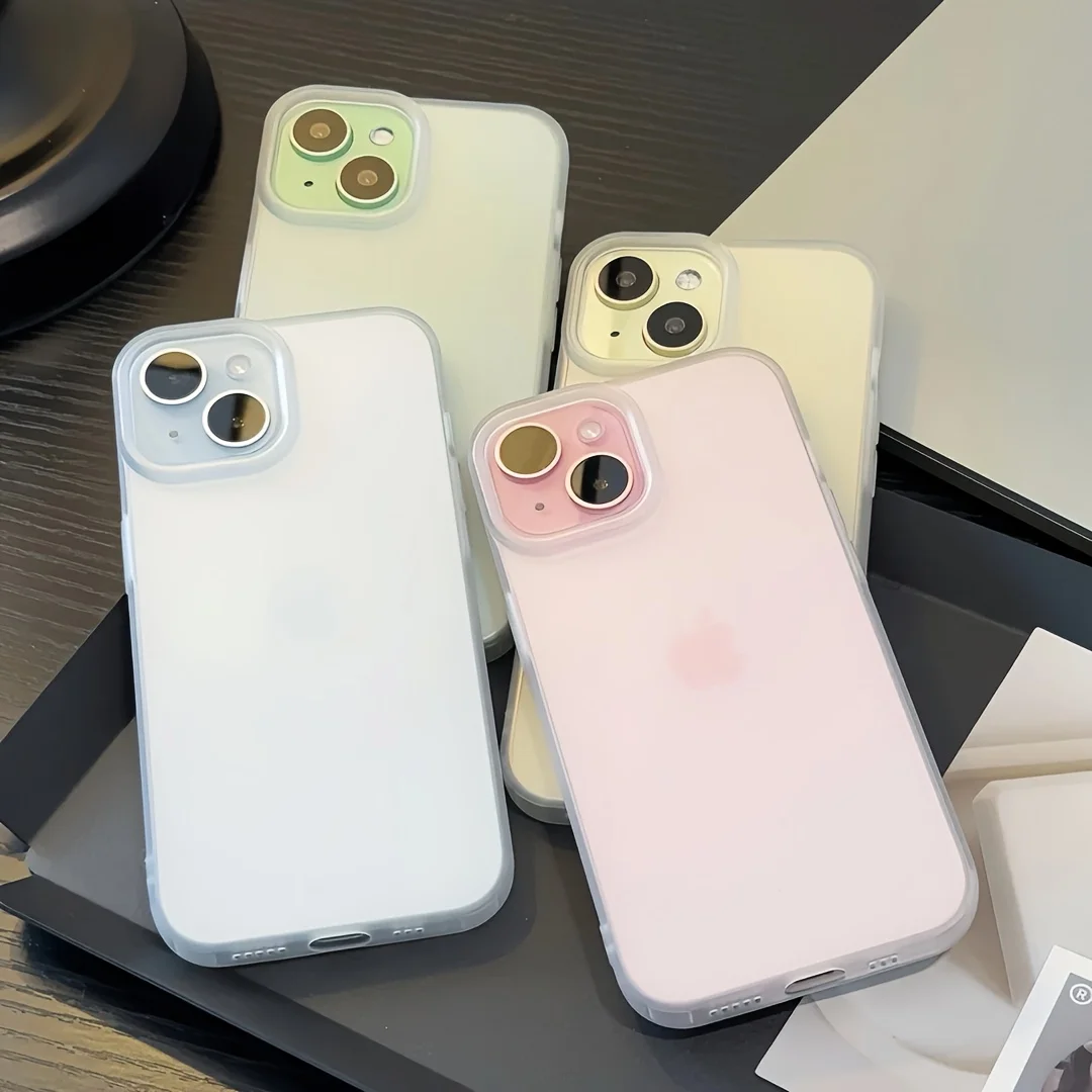 Fashion Soft Frosted Phone Case For iPhone 16 Pro Max Cases iPhone 11 16 12 13 14 15 Pro Max Matte Transparent Case Cover Bumper