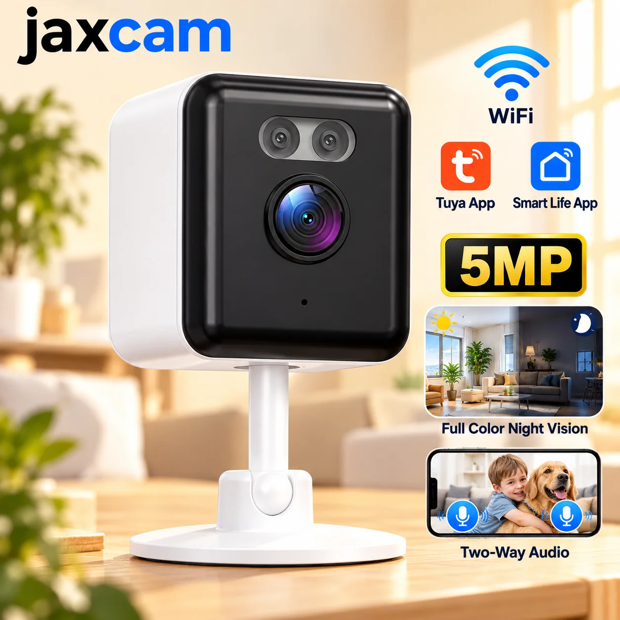 Mini 5MP Wifi HD Video Surveillance IP Cameras Camera Wireless  Indoor Motion Detection Smart Home Baby Monitor Tuya