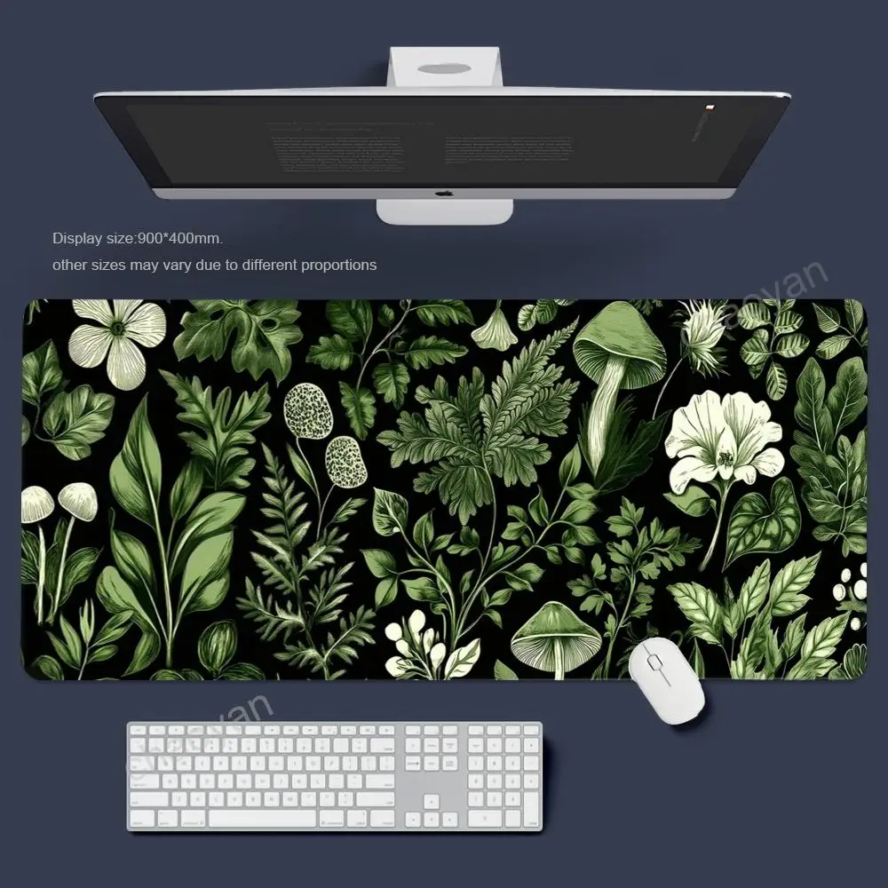 Alas Mouse Daun Hijau Aksesori Kantor Gamer Kabinet Pc Alas Meja Permainan Meja Komputer Alas Gaming Keyboard