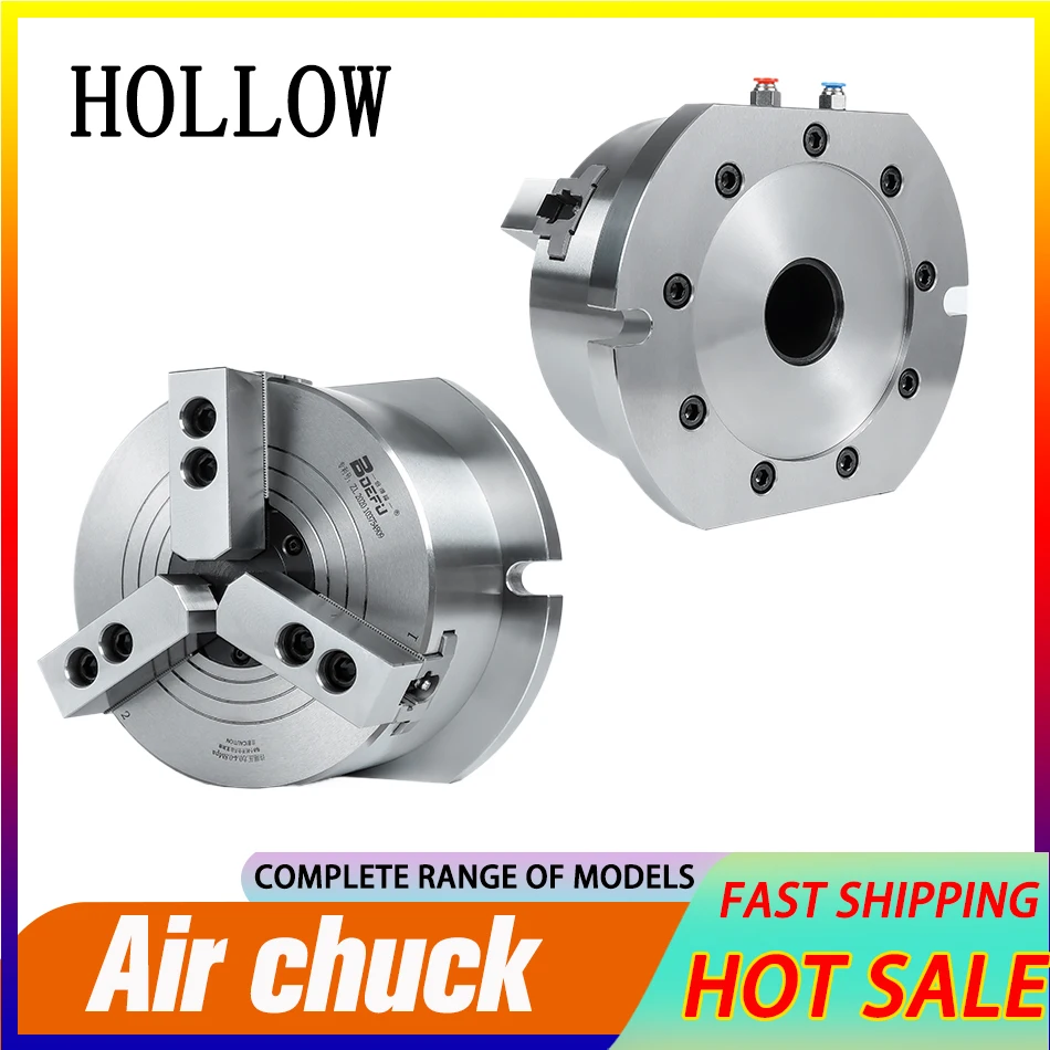 

Полый пневматический патрон, 6-дюймовый вертикальный 3-кулачковый воздушный патрон с сквозным отверстием 38 мм для сверлильного станка и платформы фрезерного станка