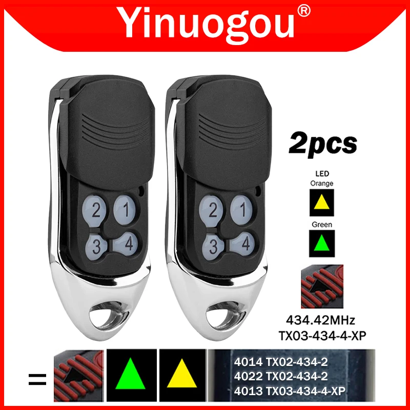 

2PCS SOMMER TX03-434-4-XP Gate Remote Control 434.42MHz Compatible With SOMMER 4014 4022 TX02-434-2 Garage Door Remote Control