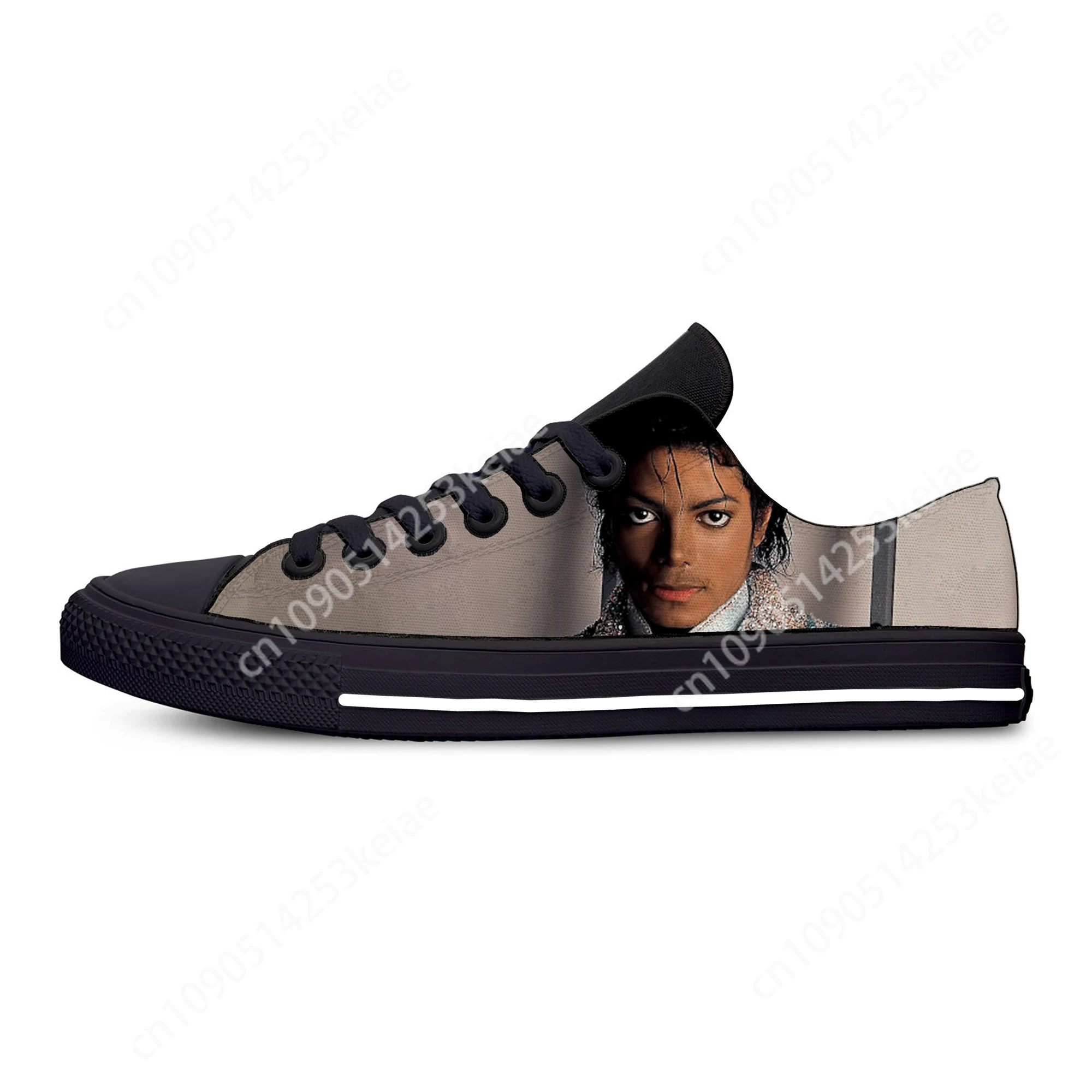 King of Pop Michael Jackson Rock Music Singer Cool Casual Cloth Shoes Low Top Lightweight Breathable 3D Print Men Women Sneakers