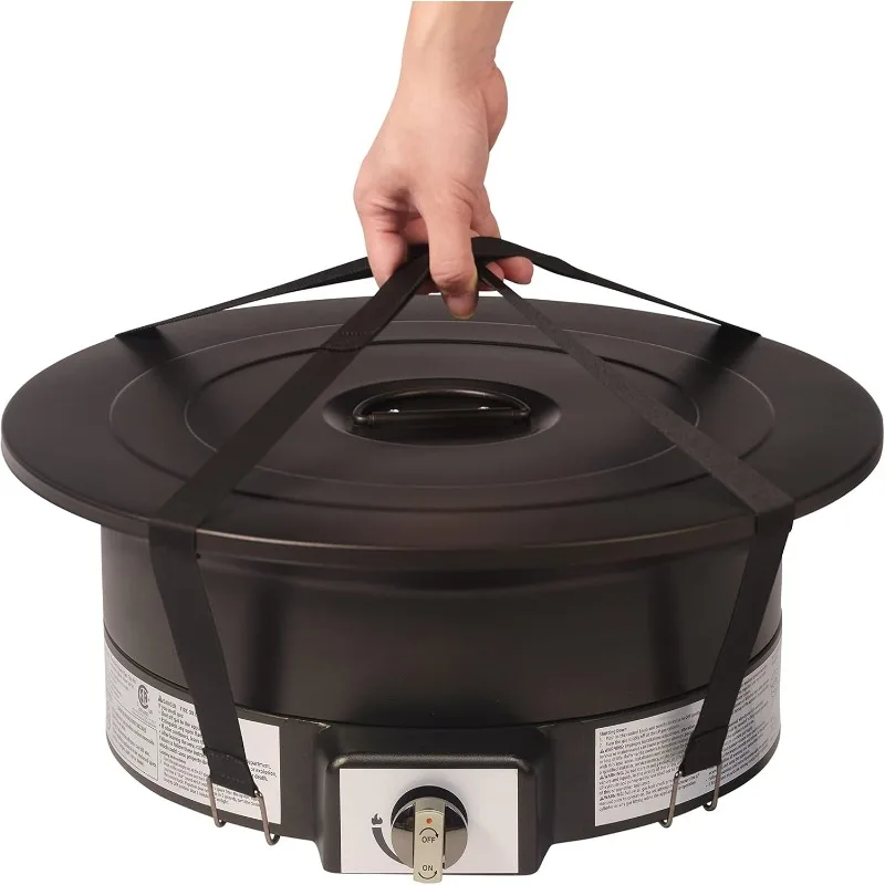 19 Inch 55,000 Btu Ronde Draagbare Propaangasvuurplaats Met Draagriem