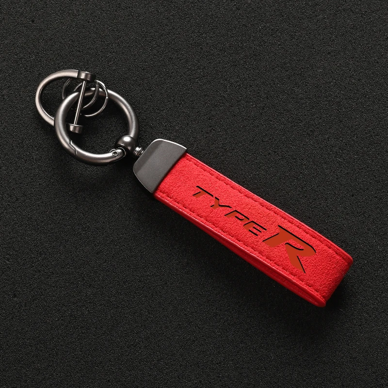 Fashion Suede Keychain 4s Shop Exquisite Gift Keyring With Horseshoe Buckle For Honda TYPE R Civic xrv crv City Accord Fit Jazz