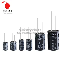 Capacitor eletrolítico de alumínio 35V 10UF 22UF 47UF 100UF 220UF 470UF 680UF 1000UF 2200UF 3300UF 4700UF 10000UF 22000UF 47000UF