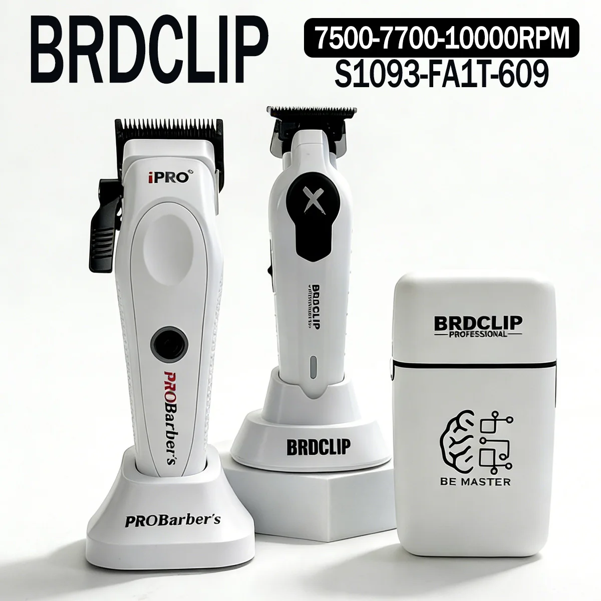 

Professional Barber Kit BRDCLIP PROBarbers Hair Clipper High Power Motor S1090 7500RPM FA1T 7700RPM 609 10000RPM DLC Blade