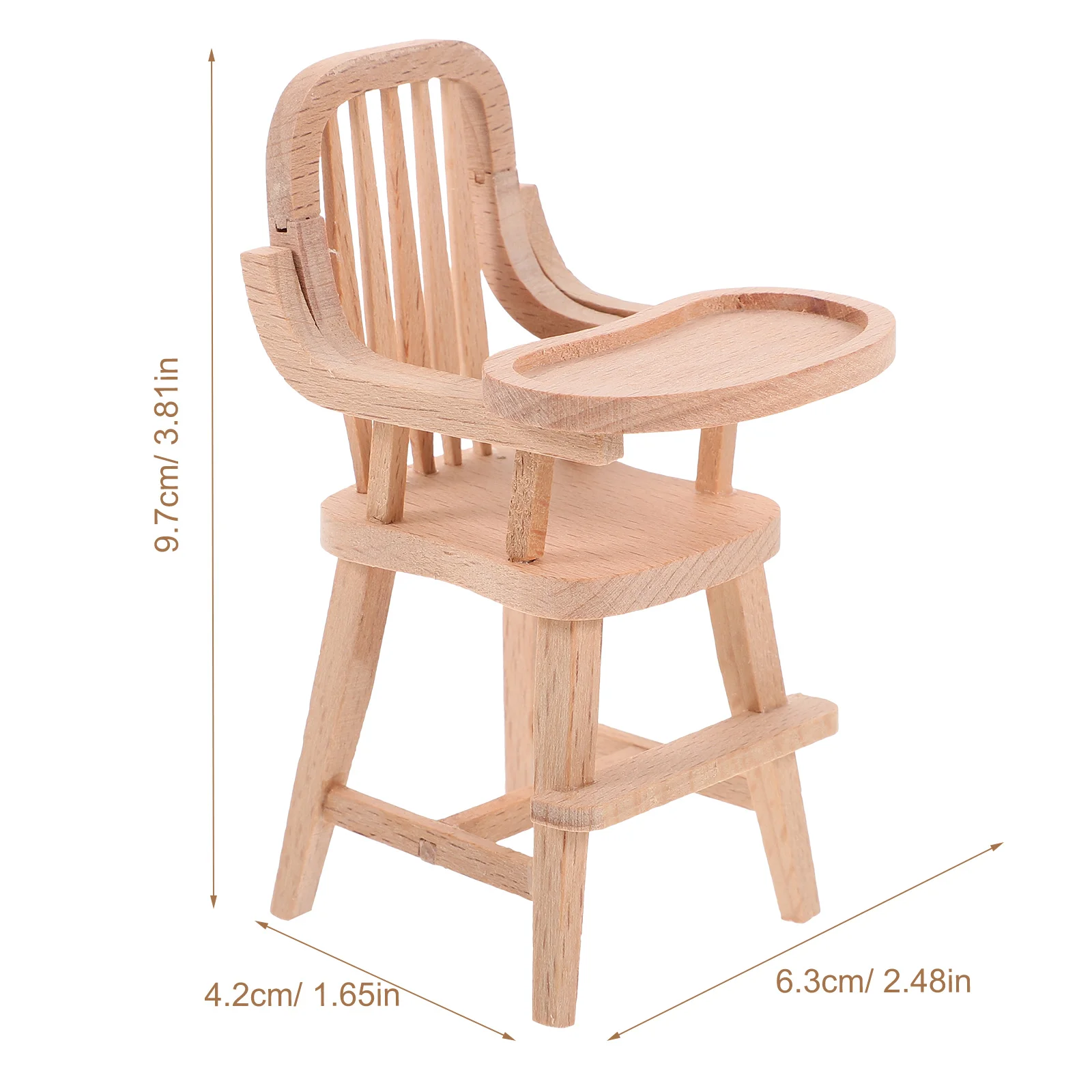 house Highchair Adorable Miniature Chair Wooden Furniture Kids Accessory miniature highchair decor