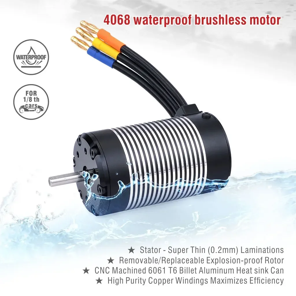 Rocket Brushless F540 2845 3650 3660 3665 3670 3674 4068 Waterproof Sensorless Motor for 1/10 1/12 RC Car WLtoy 12428 10428 WPL