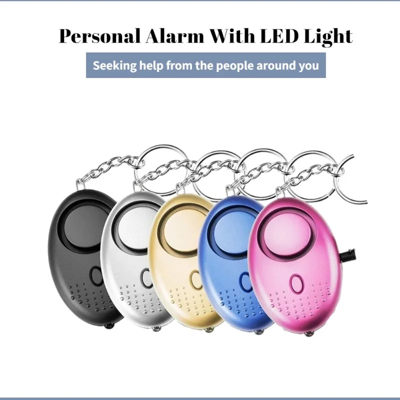10pcs-personal-alarm-flashlight-with-pull-ring-130db-women's-safety-alarm-keychain-self-defense-device