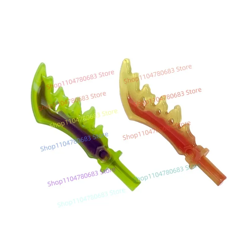 

MOC Building Blocks Flame Spirit Blade Transparent Curved Blade Mini Action Figure Assembly Model Accessory Toy Holiday Gift