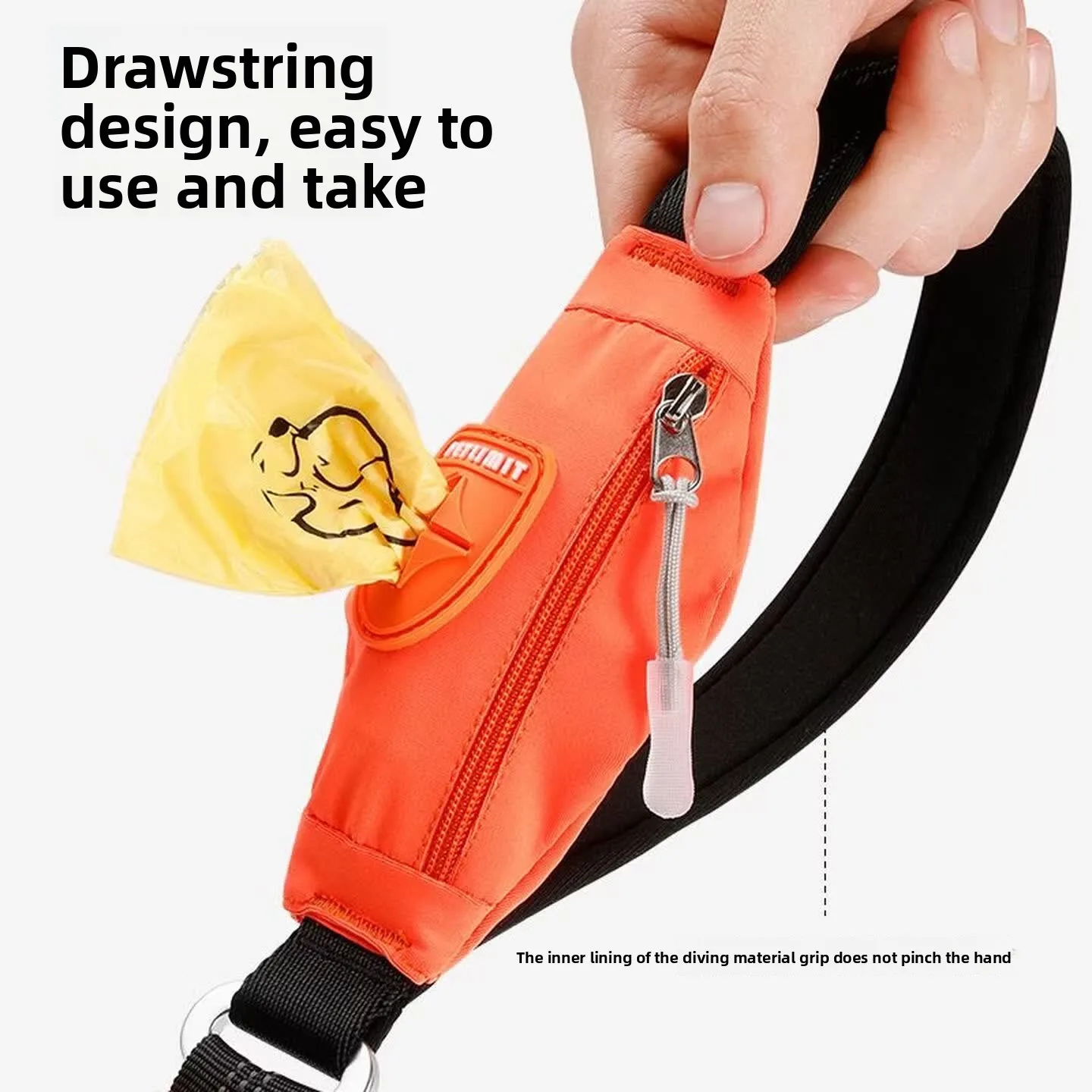 Petlimit Retractable Dog Leash Heavy Duty Bungee Cord - for Medium Large Dogs, Elastic Walking Rope with Poop Bag, Anti-Chew