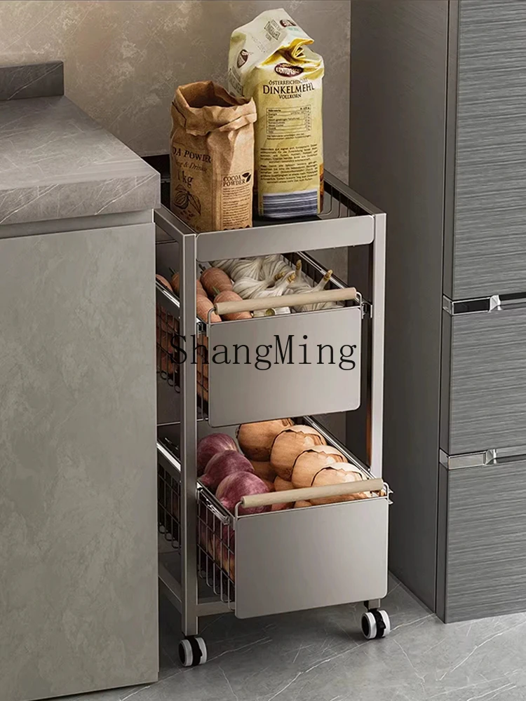 

ZYY kitchen rack trolley drawer type vegetable multi-functional floor storage rack