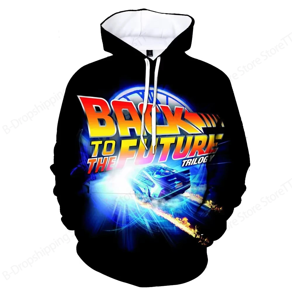 

Толстовки с 3D принтом «Назад в будущее» для мужчин и женщин, повседневная модная толстовка с капюшоном, пуловеры большого размера, толстовки с капюшоном, Harajuku, детская одежда