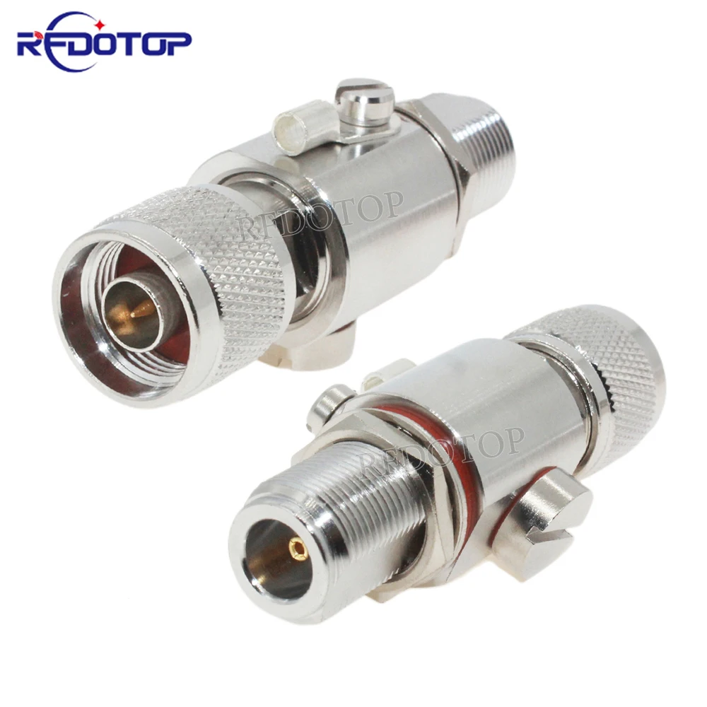 N Male to Female DC-6GHz 50ohm Coaxial Lightning Arrestor Surge Protector Gas Discharge Protection for HAM CB Radio WLAN WiFi