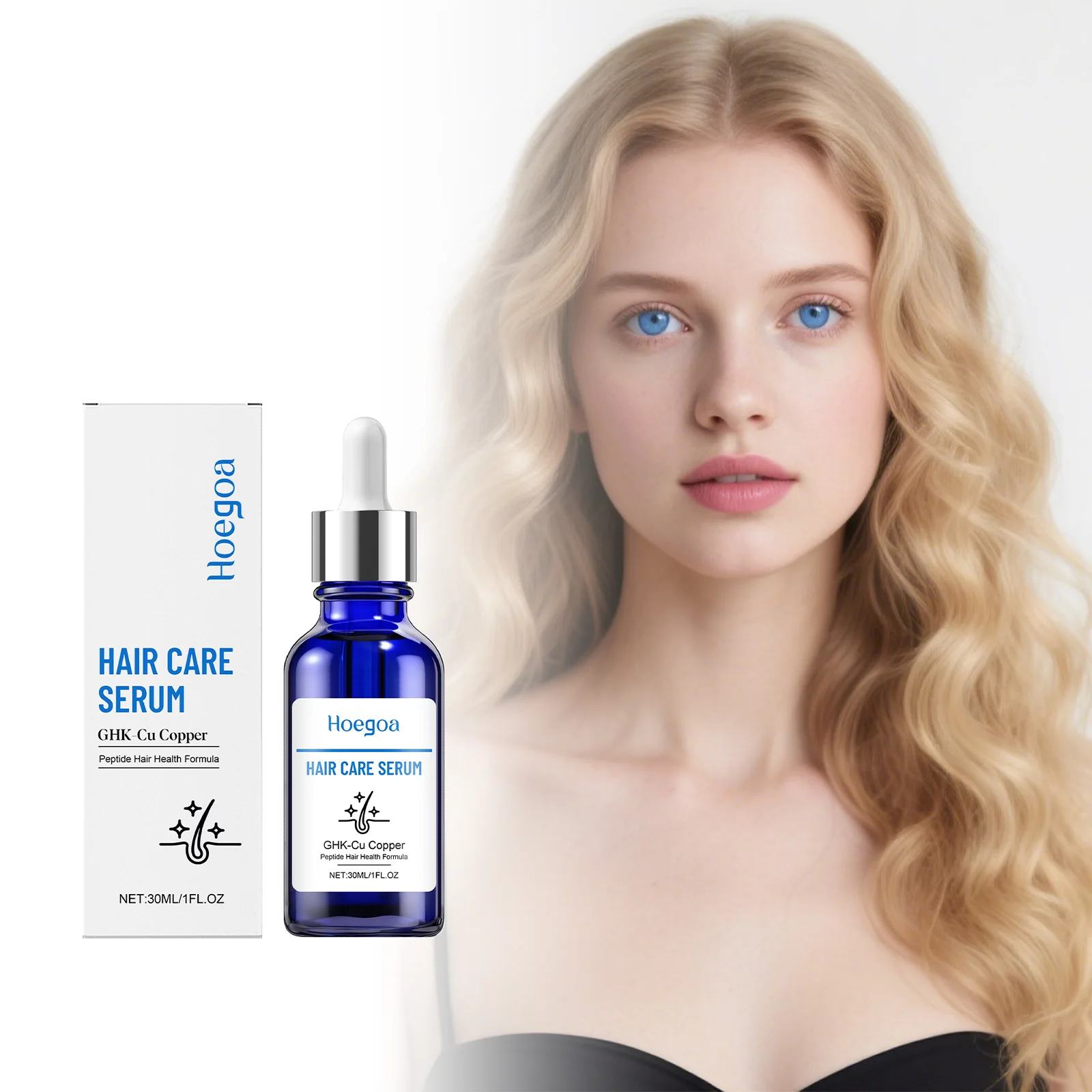 Sérum capillaire au Peptide de cuivre Ghk-Cu, pour la croissance des cheveux, hydratant du cuir chevelu, traitement avancé de la repousse, huile capillaire pour renforcer les racines