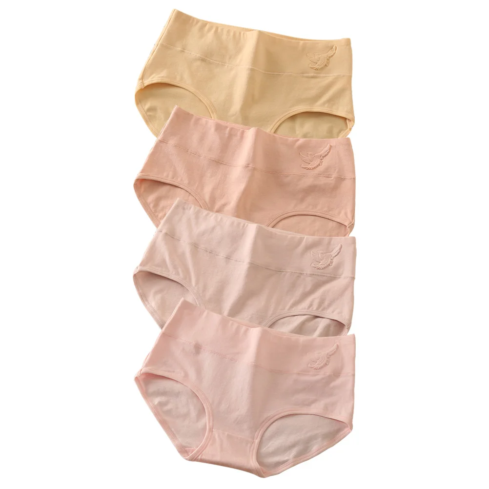 

4 Pcs High Waist Cotton Briefs for Women Elastic Breathable Daily Use Portable Low for Women's Underwear