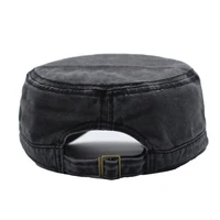 Unisex Vintage Flat Top Hat Classic Washed Caps Adjustable Fitted Thicker Denim Army Hats Autumn Winter Sun Hat Military Caps - Image 6
