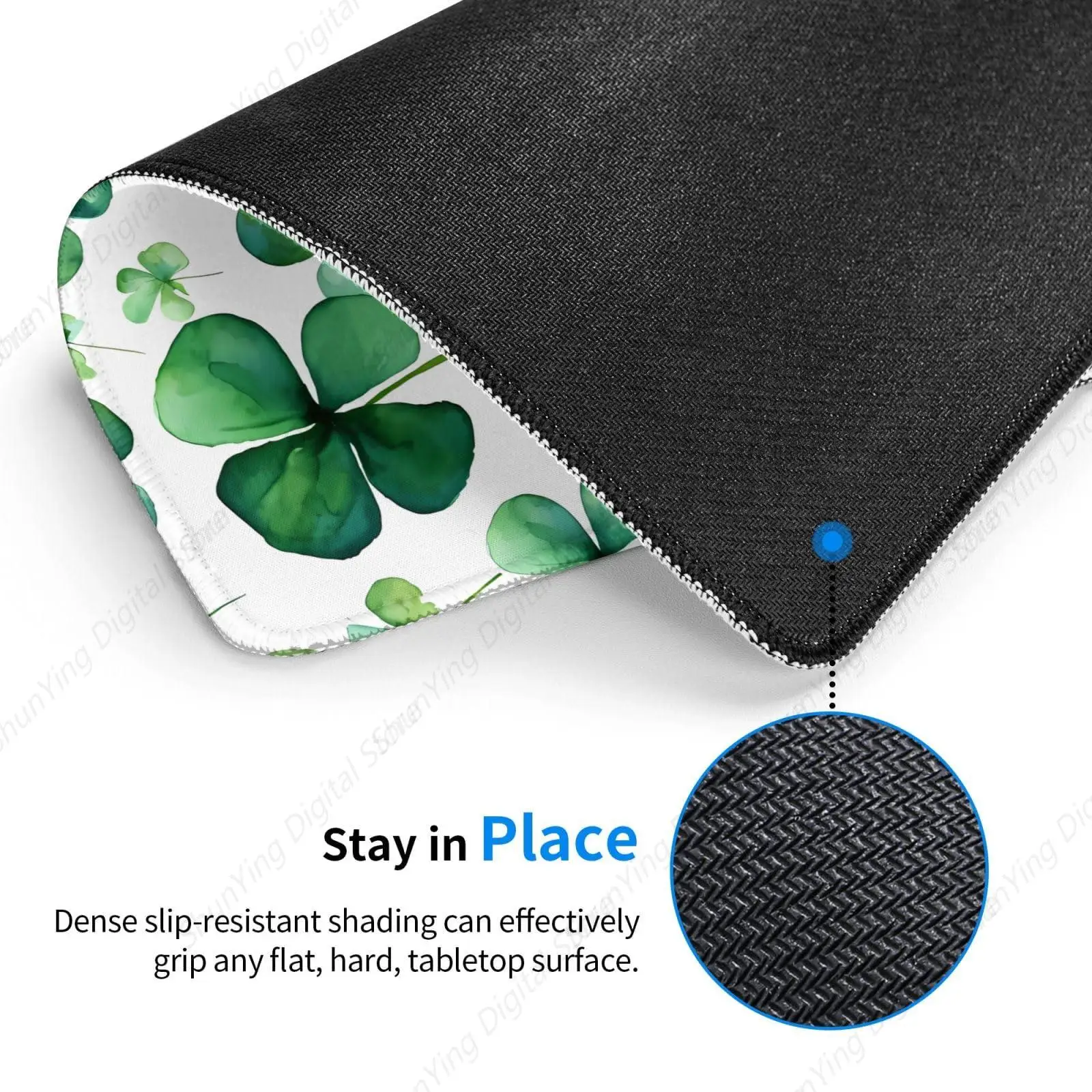 Happy St. Patrick's Day Mouse Pad Washable Non slip Rubber Durable Mouse Pad Laptop Gaming Table Pad Decorative Gift 18*22cm