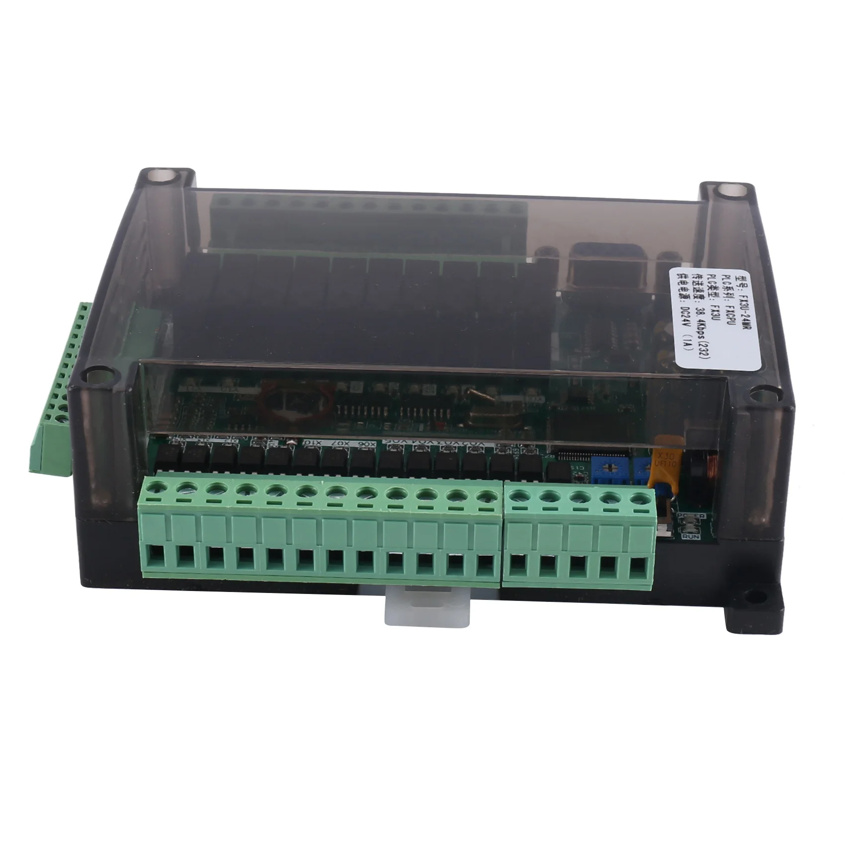 FX3U-24MR PLC 산업용 제어 보드, 485 통신 및 RTC(A), 14 입력, 10 출력, 6AD 2DA