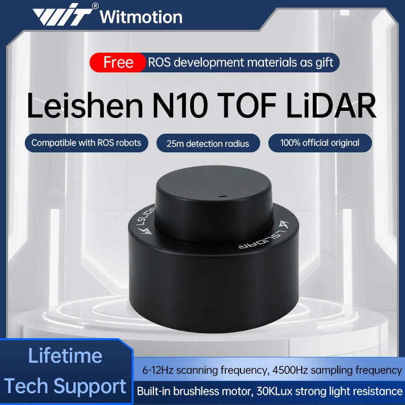 LeiShen N10  25m 360° TOF Lidar Lslidar Waterproof Anti-glare Laser Radar Sensor Indoor Outdoor ROS1 ROS2