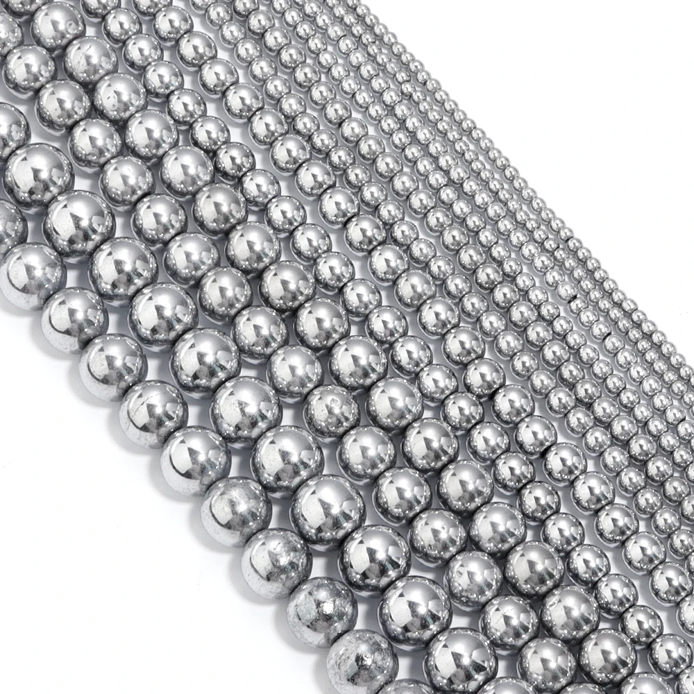 1 Strang schwarze Hämatit-Natursteinperlen, 2/3/4/6/8/10 mm, lose runde Perlen für DIY-Schmuckherstellung, Armband, Ohrringe, Zubehör – Detail 39