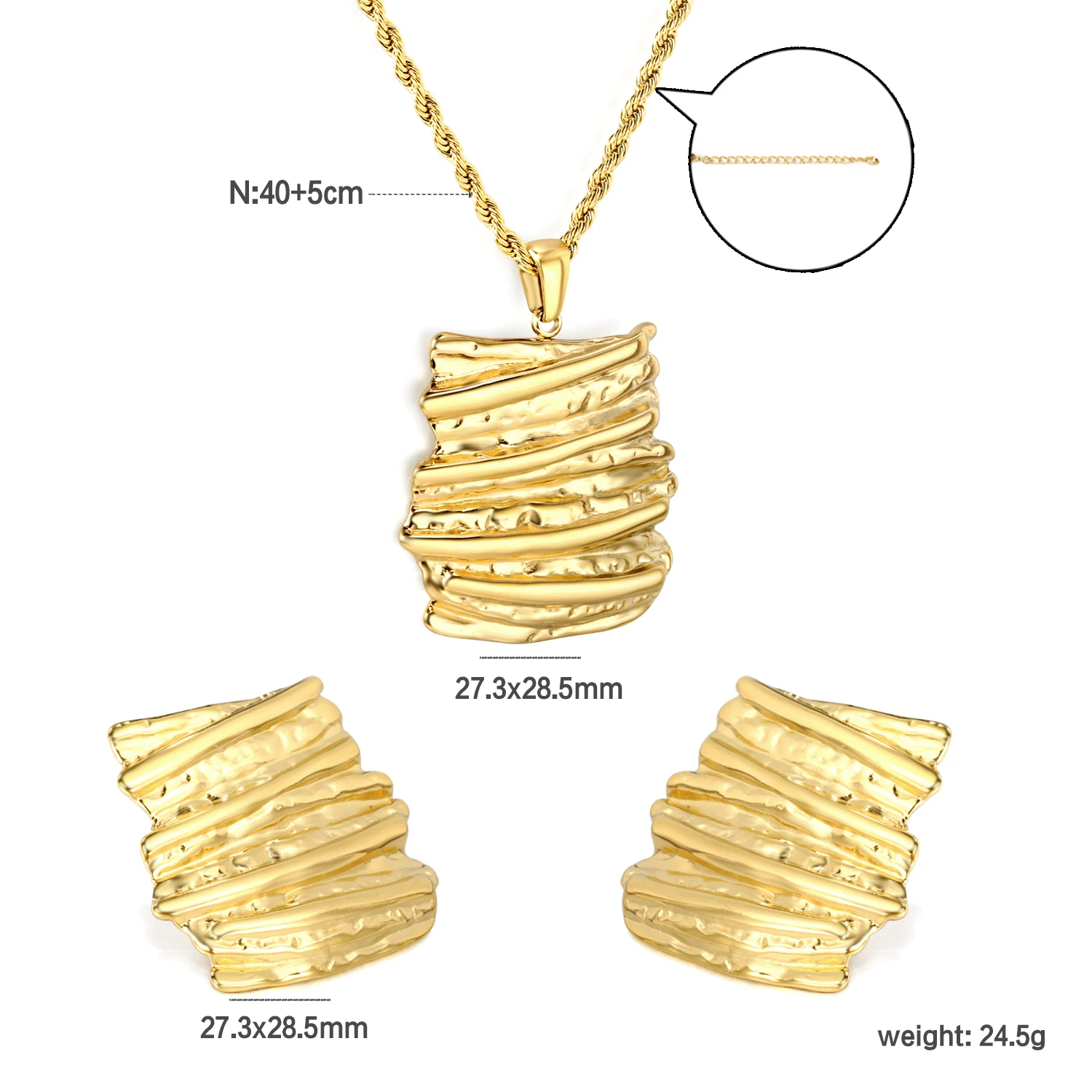 Women's Circular Shell Necklace & Earring Set, Wedding Party