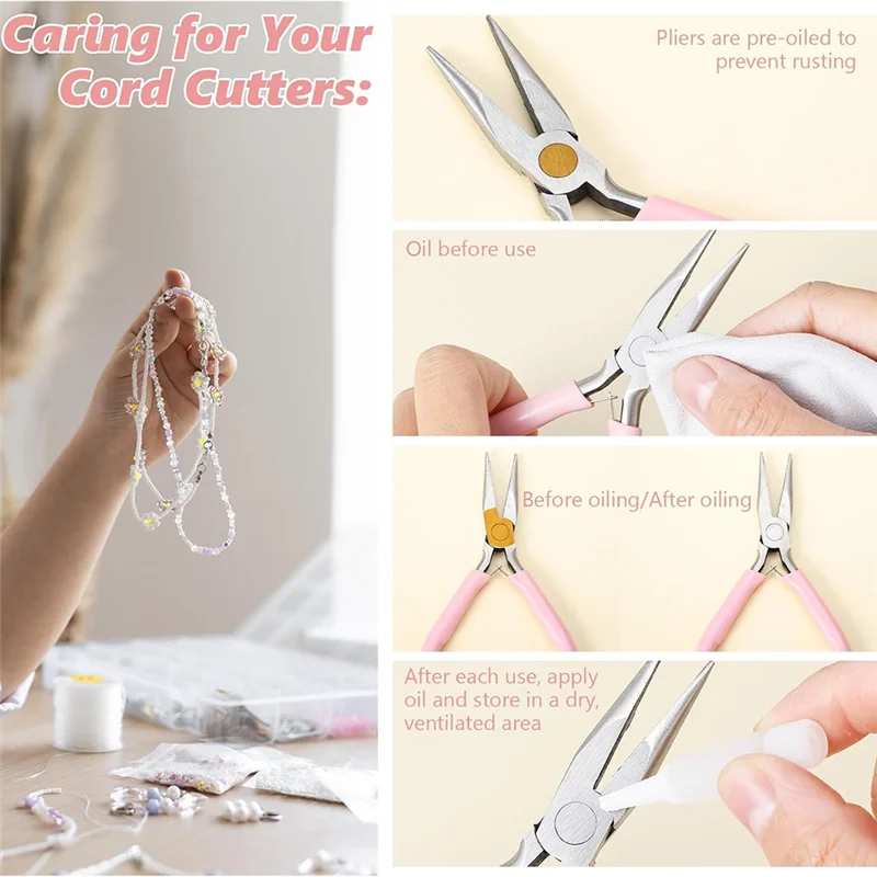 Set di pinze per la creazione di gioielli, pinze a becchi ad ago/pinze a becchi tondi/pinzette, pinze a becchi a catena pinze artigianali per piegare il filo