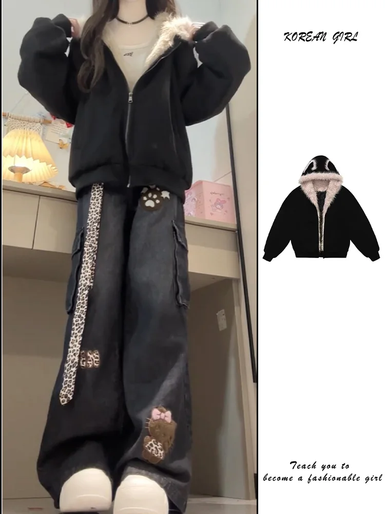 

Женская зимняя утепленная хлопковая куртка с капюшоном, пушистая, теплая, с длинными рукавами, на молнии, черная, премиум-класса