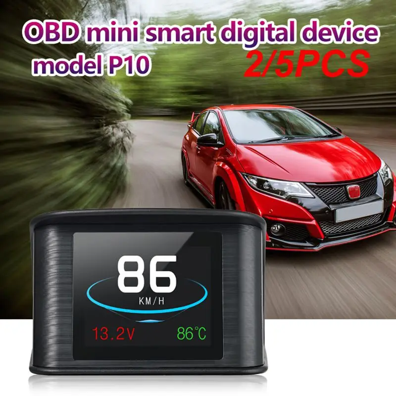 

2/5PCS P10 Obd2 Scanner Professional Car On-board Computer Digital HUD Display Temperature Fuel Consumption Meter Speed Gauge