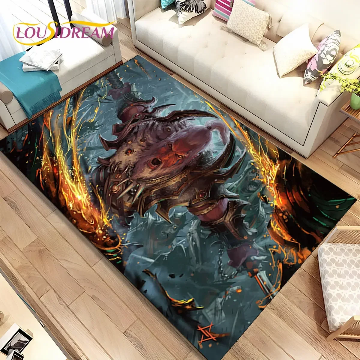 

3D HD Diablo Game Gamer мультяшный коврик, ковер для дома, гостиной, спальни, дивана, коврик для двери, детский игровой нескользящий напольный коврик