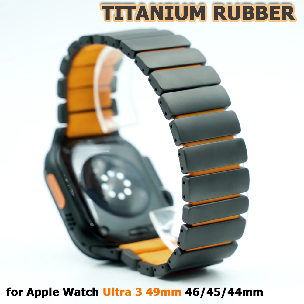 

Титановый ремешок для Apple Watch Ultra 3 2 49 мм 46 мм 45 мм 44 мм 316L Роскошный ремешок с пряжкой для Iwatch 11 10 9 8 7 6 5 4 Браслет Se3