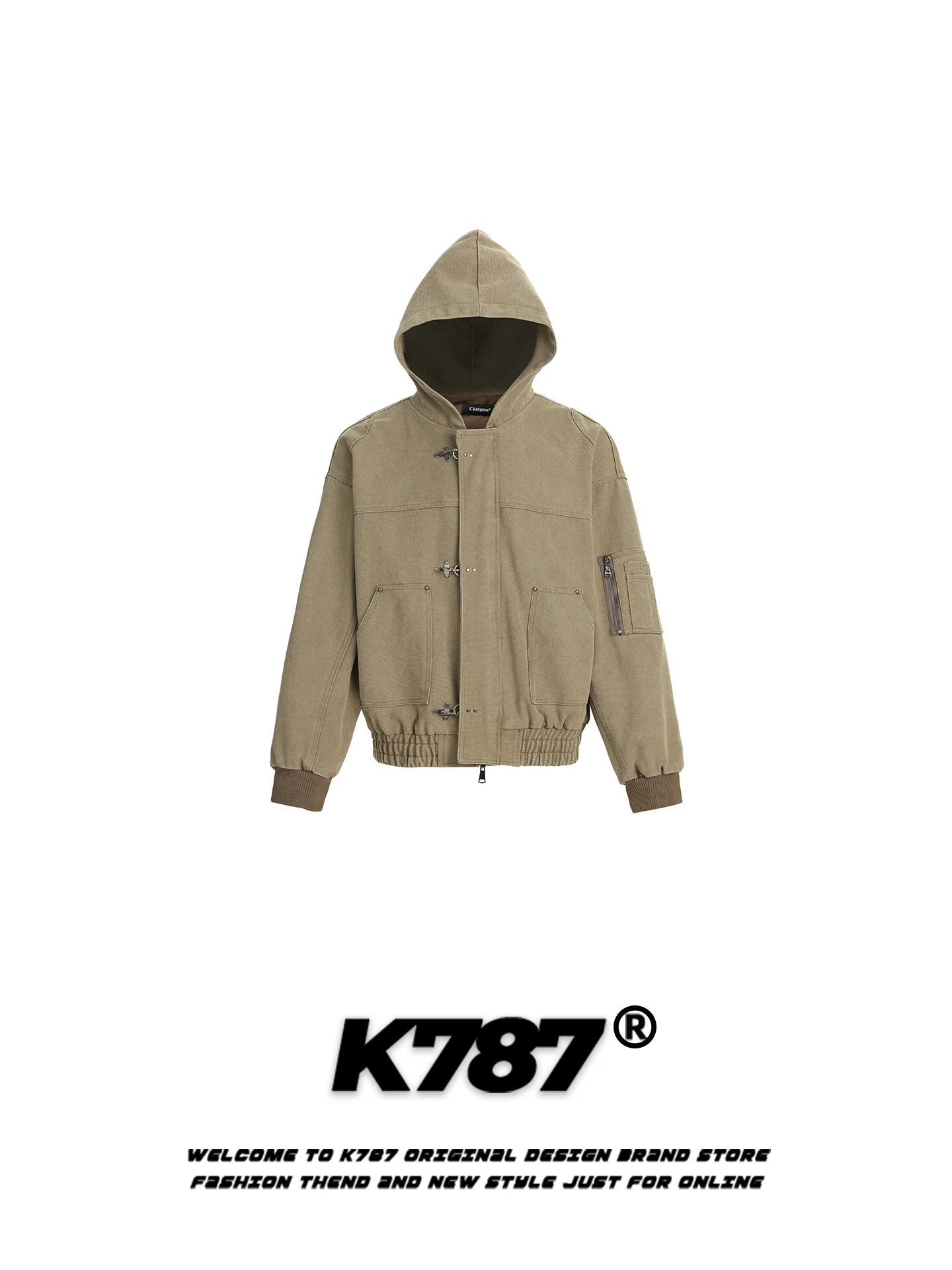 

Куртка с капюшоном K787 в американском уличном стиле, свободная повседневная верхняя одежда Cleanfit для пар, для мужчин и женщин, цвет Aircrt Bule