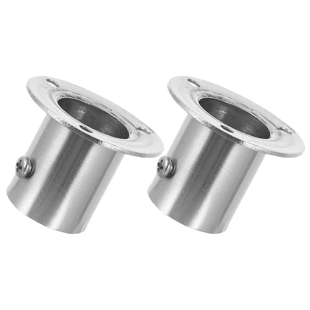 

2Pcs StainlessSteel FlangeSeat ClosetBrackets HeavyDuty PoleSocket RodHolder WardrobeCurtainBracket BedroomBalcony Bathroom