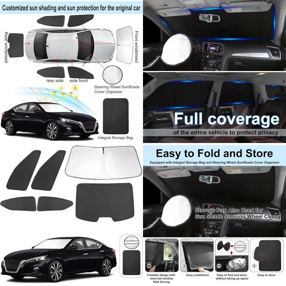 

Full Window Shades for 2019-2024 Nissan Altima, Side and Rear Windows, UV Protection, Privacy, Camping Accessories