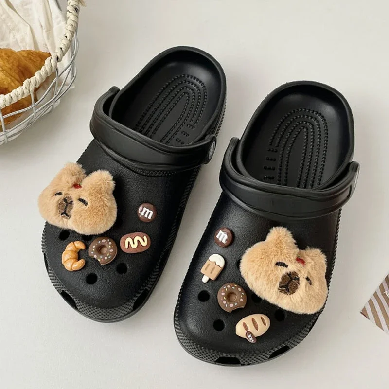 تنوعا ليتل فوكس هول زينة الأحذية للنساء القلب DIY مجسمة الإبداعية أفخم دمية الحلو القلب حذاء الزهور ديكور #6