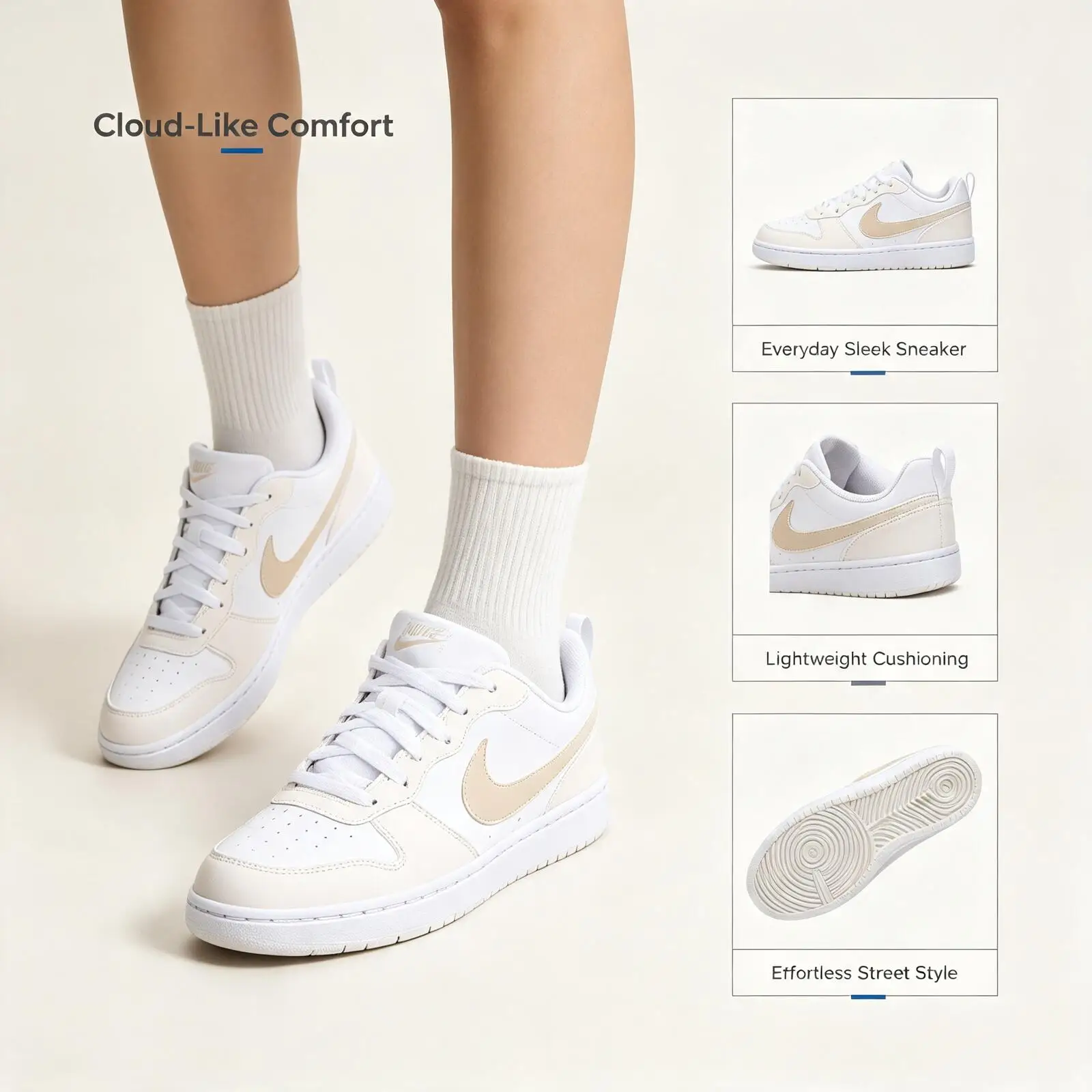 Nike 2026 Women's Shoes Court Borough Low (Gs) Trendy And Fashionable Low-Top Sneakers Ir5462-100