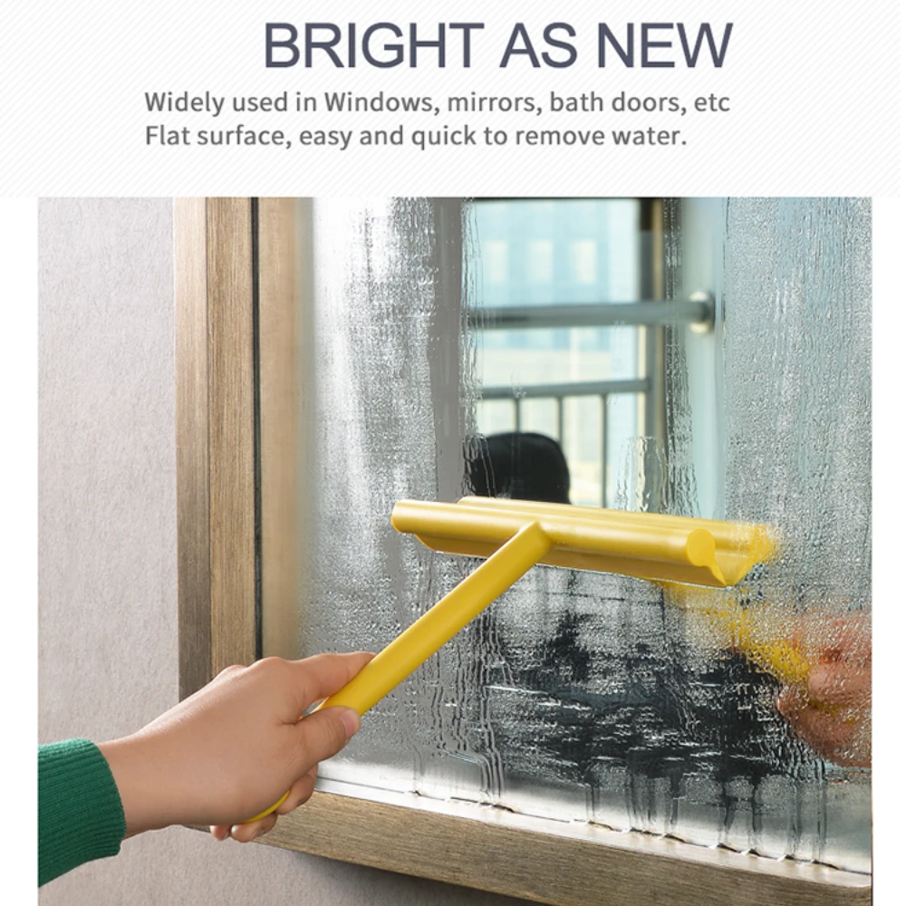 Shower Squeegee Glass Wiper Scraper Shower Squeegee Cleaner With Silicone Holder Bathroom Mirror Scraper Glass Cleaning