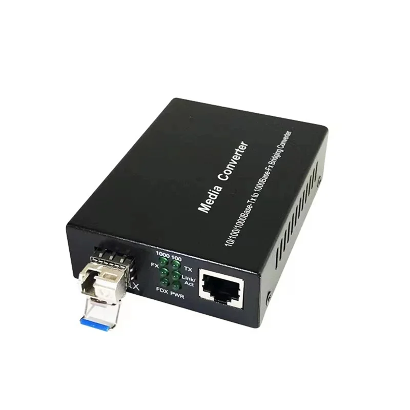 ABSY Fiber Media Converter SFP Gigabit To RJ45 Gigabit Ethernet Adapter Transceiver LC Single Mode Single Fiber 10/100/1000Mbps