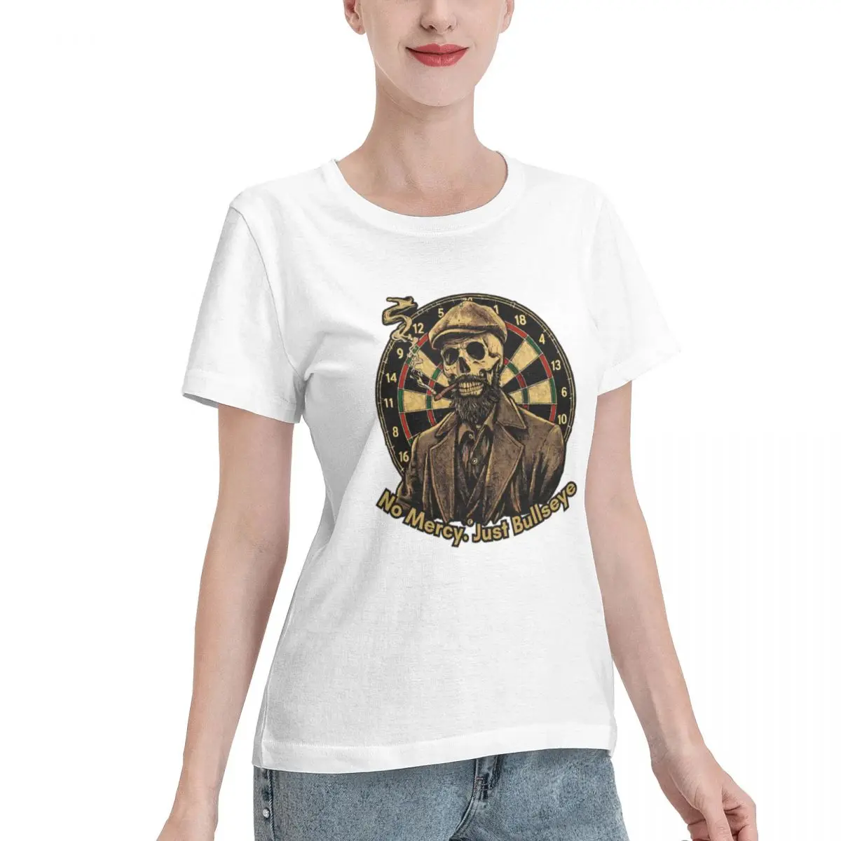 Best Seller No Mercy Just Bullseye Women's T-shirt Shopping Comfy Daily Top