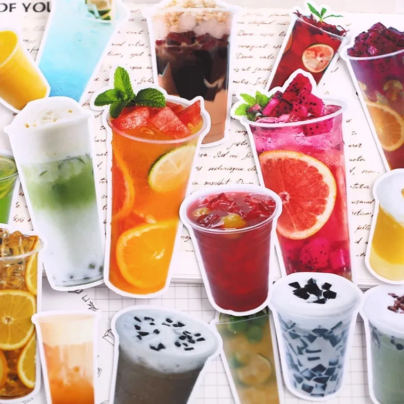 22pcs Cute Kawaii Milk Tea Drink Stickers Decal For Phone Car Case Waterproof Laptop Album Diary Backpack Kids Toy Stickers